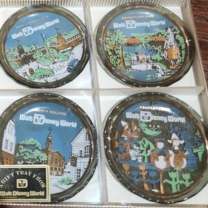 Disney World Themed Coaster Set - Blue and Green